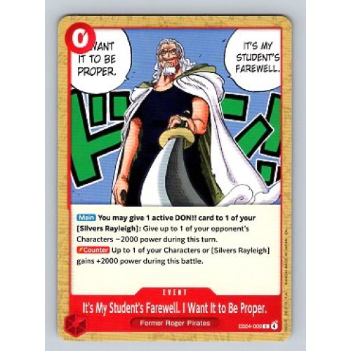 One Piece Extra Booster EB04 It's My Student's Farewell. I Want It to Be Proper. #EB04-009 One Piece Extra Booster EB04 It's My Student's Farewell. I Want It to Be Proper. #EB04-009