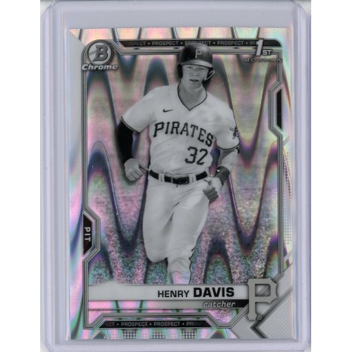 2021 BOWMAN DRAFT CHROME HENRY DAVIS BLACK & WHITE RAYWAVE REFRACTOR BDC-48 PITTSBURGH PIRATES 2021 BOWMAN DRAFT CHROME HENRY DAVIS BLACK & WHITE RAYWAVE REFRACTOR BDC-48 PITTSBURGH PIRATES