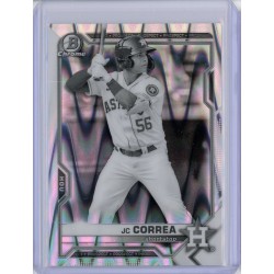 2021 BOWMAN DRAFT CHROME JC CORREA BLACK & WHITE RAYWAVE REFRACTOR BDC-29 HOUSTON ASTROS 2021 BOWMAN DRAFT CHROME JC CORREA BLACK & WHITE RAYWAVE REFRACTOR BDC-29 HOUSTON ASTROS