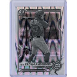 2021 BOWMAN DRAFT CHROME PETE CROW-ARMSTRONG BLACK & WHITE RAYWAVE REFRACTOR BDC-12 CHICAGO CUBS 2021 BOWMAN DRAFT CHROME PETE CROW-ARMSTRONG BLACK & WHITE RAYWAVE REFRACTOR BDC-12 CHICAGO CUBS