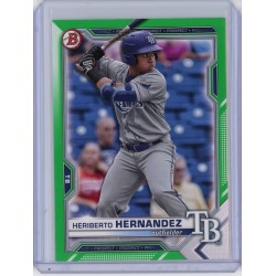 2021 BOWMAN DRAFT HERIBERTO HERNANDEZ GREEN PAPER /99 BDC-100 TAMPA BAY RAYS 2021 BOWMAN DRAFT HERIBERTO HERNANDEZ GREEN PAPER /99 BDC-100 TAMPA BAY RAYS
