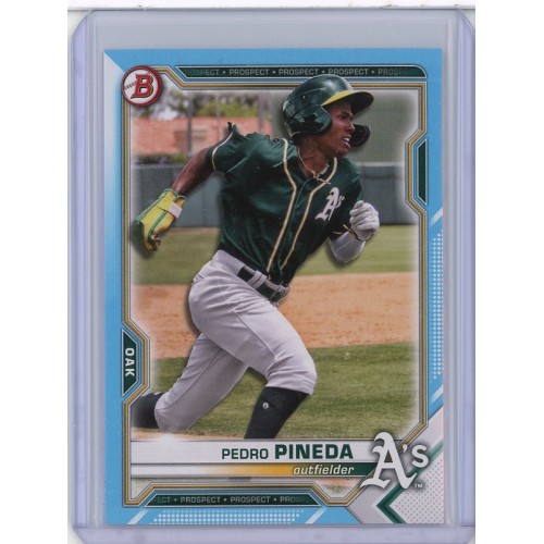 2021 BOWMAN DRAFT PEDRO PINEDA SKY BLUE PAPER /499 BD-65 OAKLAND ATHLETICS