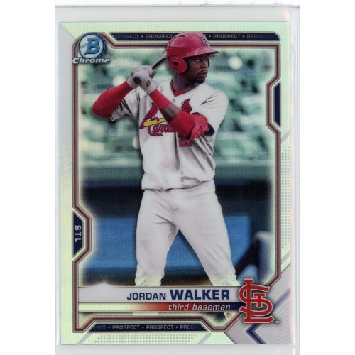 2021 BOWMAN DRAFT CHROME JORDAN WALKER REFRACTOR BDC-187 ST. LOUIS CARDINALS