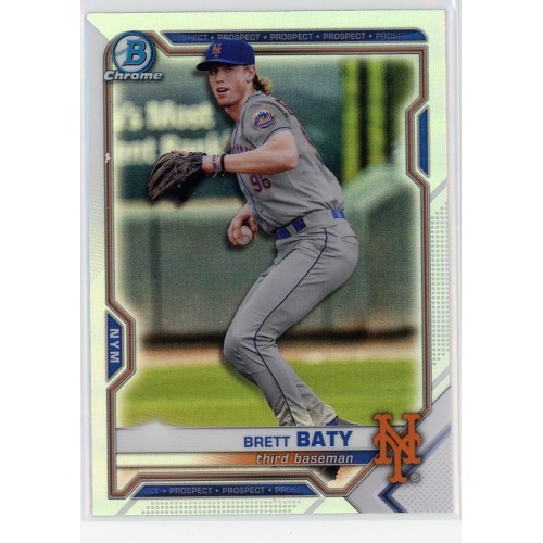 2021 BOWMAN DRAFT CHROME BRETT BATY REFRACTOR BDC-130 NEW YORK METS