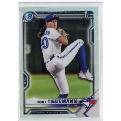 2021 BOWMAN DRAFT CHROME RICKY TIEDEMANN REFRACTOR BDC-89 TORONTO BLUE JAYS