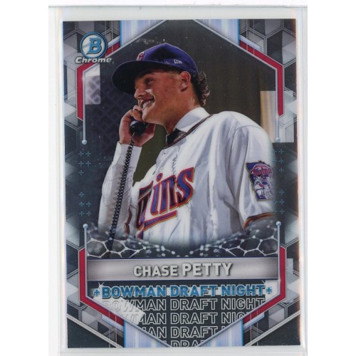 2021 BOWMAN DRAFT CHROME CHASE PETTY BOWMAN DRAFT NIGHT BDN-2 MINNESOTA TWINS