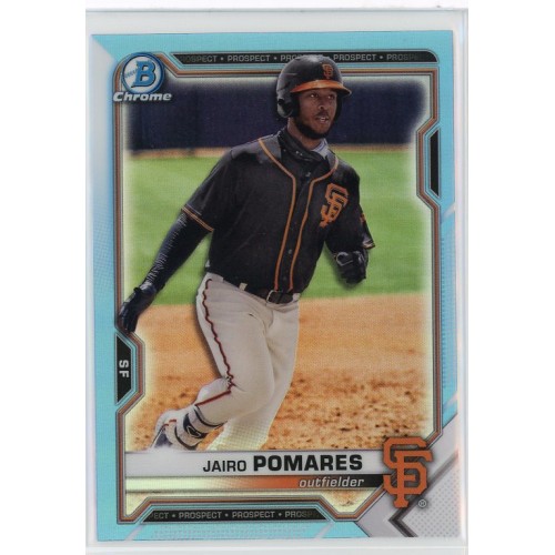 2021 BOWMAN DRAFT CHROME JAIRO POMARES SKY BLUE REFRACTOR BDC-45 SAN FRANCISCO GIANTS