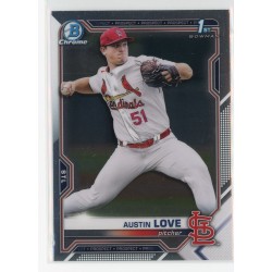 2021 BOWMAN DRAFT CHROME AUSTIN LOVE BASE BDC-164 ST. LOUIS CARDINALS 2021 BOWMAN DRAFT CHROME AUSTIN LOVE BASE BDC-164 ST. LOUIS CARDINALS