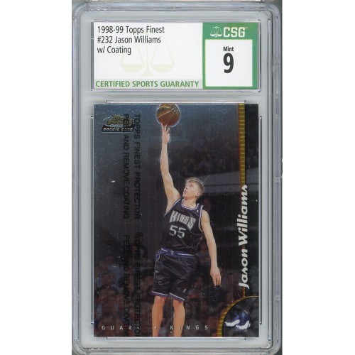 1998-99 Topps Finest Jason Williams Rookie with Coating CSG 9 Sacramento Kings