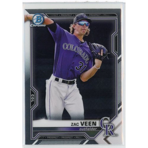 2021 BOWMAN DRAFT CHROME ZAC VEEN BASE BDC-150 COLORADO ROCKIES