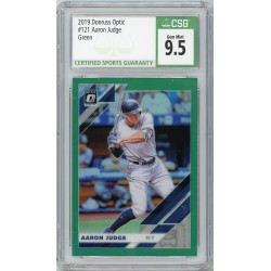 2019 Donruss Optic Aaron Judge #121 Green Prizm 5/5 CSG 9.5 New York Yankees 2019 Donruss Optic Aaron Judge #121 Green Prizm 5/5 CSG 9.5 New York Yankees