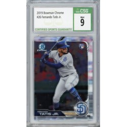 2019 Bowman Chrome Fernando Tatis Jr. #26 Rookie CSG 9 San Diego Padres 2019 Bowman Chrome Fernando Tatis Jr. #26 Rookie CSG 9 San Diego Padres