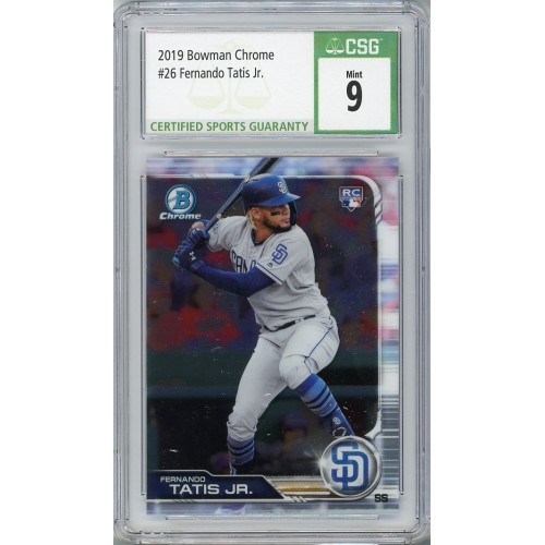 2019 Bowman Chrome Fernando Tatis Jr. #26 Rookie CSG 9 San Diego Padres
