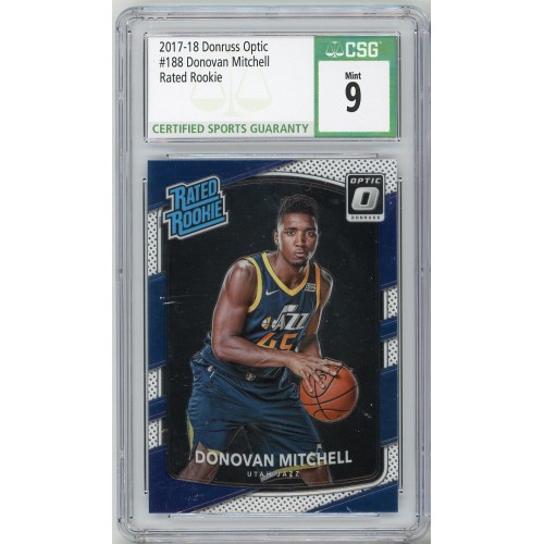 2017-18 Donruss Optic Donovan Mitchell #188 Rated Rookie CSG 9 Utah Jazz
