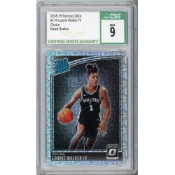 2018-19 Donruss Optic Choice Lonnie Walker IV #174 Rated Rookie CSG 9 San Antonio Spurs 