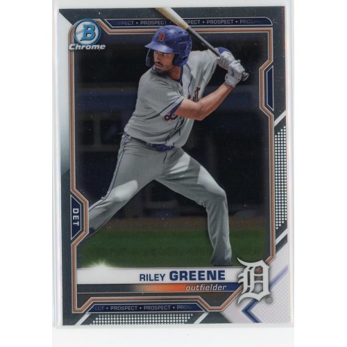 2021 BOWMAN DRAFT CHROME RILEY GREENE BASE BDC-107 DETROIT TIGERS