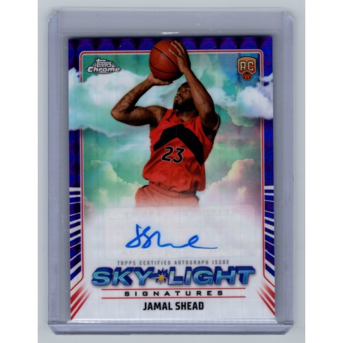 2024-25 Topps Chrome Breakers Delight Jamal Shead #SLS-JSH RC Sky-Light Signatures Purple Geometric Refractor - (1:4 breaker) Toronto Raptors