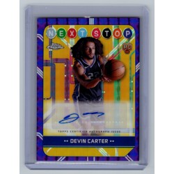2024-25 Topps Chrome Breakers Delight Devin Carter #NSS-DC RC Next Stop Signatures Purple Geometric Refractor - (1:4 breaker) Sacramento Kings