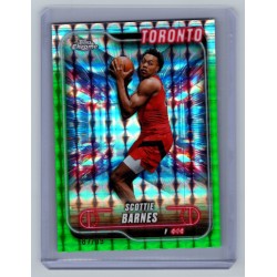 2024-25 Topps Chrome Breakers Delight Scottie Barnes #89 Green Refractor - (1:49 hobby, 1:1,013 value, 1:444 mega) /99 Toronto Raptors