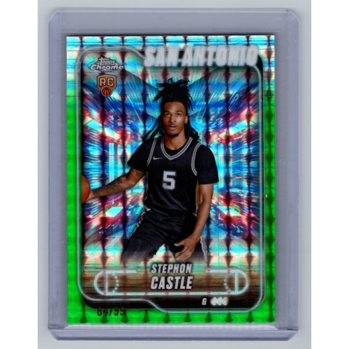 2024-25 Topps Chrome Breakers Delight Stephon Castle #122 RC Green Geometric Refractor - (1:2 breaker) /99 San Antonio Spurs 2024-25 Topps Chrome Breakers Delight Stephon Castle #122 RC Green Geometric Refractor - (1:2 breaker) /99 San Antonio Spurs