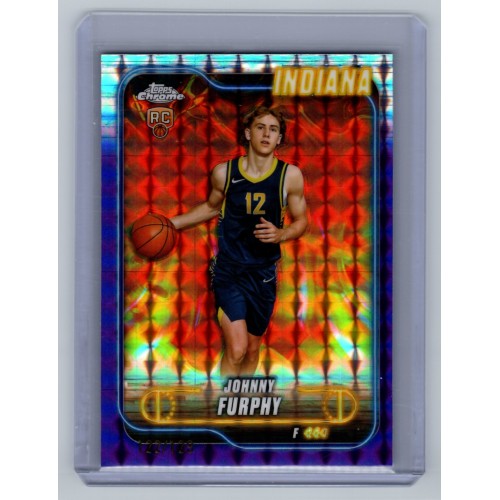 2024-25 Topps Chrome Breakers Delight Johnny Furphy #139 RC Purple Geometric Refractor - (1:1 breaker) /129 Indiana Pacers