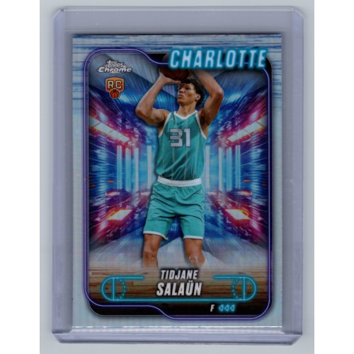 2024-25 Topps Chrome Breakers Delight Tidjane Salaün #148 RC Refractor - (1:2 hobby, 4:1 breaker: 1:8 value, 1:7 mega) Charlotte Hornets