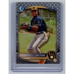 2025 Bowman Luis Pena #BCP-38 Bowman Chrome Prospects Steel Metal #/100 (1:1,039) Milwaukee Brewers 2025 Bowman Luis Pena #BCP-38 Bowman Chrome Prospects Steel Metal #/100 (1:1,039) Milwaukee Brewers