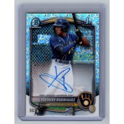 2025 Bowman Yophery Rodriguez #CPA-YR Chrome Prospect Autographs Mini Diamond /100 (1:920) Milwaukee Brewers 2025 Bowman Yophery Rodriguez #CPA-YR Chrome Prospect Autographs Mini Diamond /100 (1:920) Milwaukee Brewers