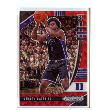 2020-21 Prizm Draft Picks Vernon Carey Jr. #27 Base Rookie Prizms Ruby Wave Duke Blue Devils/Charlotte Hornets