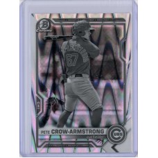 2021 BOWMAN DRAFT CHROME PETE CROW-ARMSTRONG BLACK & WHITE RAYWAVE REFRACTOR  BDC-12 CHICAGO CUBS
